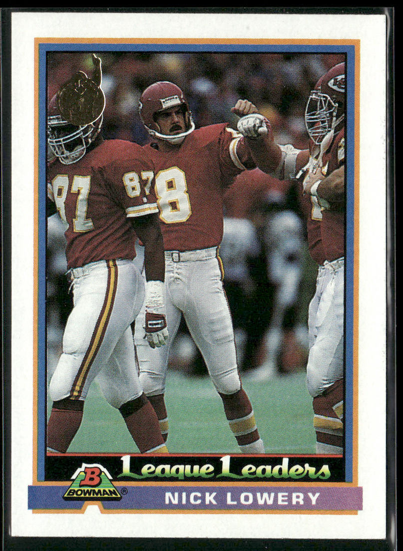 Nick Lowery 1991 Bowman #279a A* in copyright on back Kansas City Chiefs