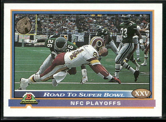 Road to Super Bowl XXV: Redskins vs. Eagles 1991 Bowman #547b