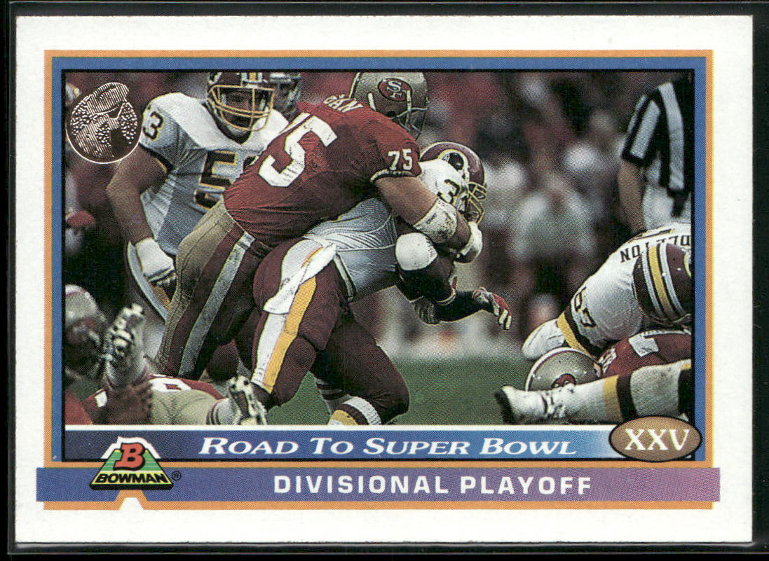 Road to Super Bowl XXV: 49ers vs. Redskins 1991 Bowman #552a