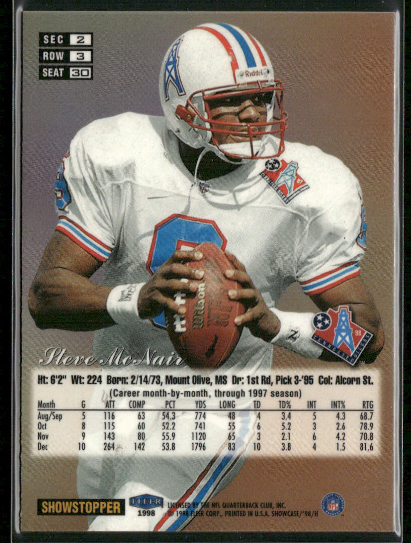 Steve McNair 1998 Flair Showcase #30 Tennessee Oilers