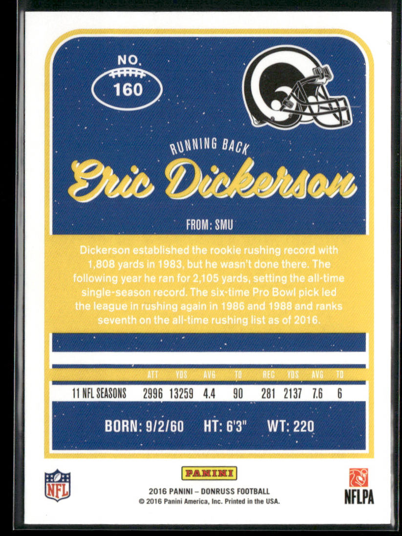 Eric Dickerson 2016 Donruss #160 Los Angeles Rams