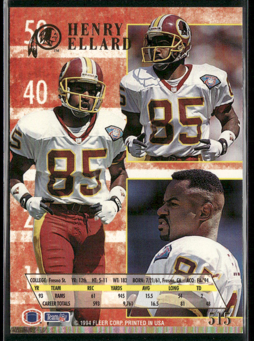 Henry Ellard 1994 Ultra #515 Washington Redskins