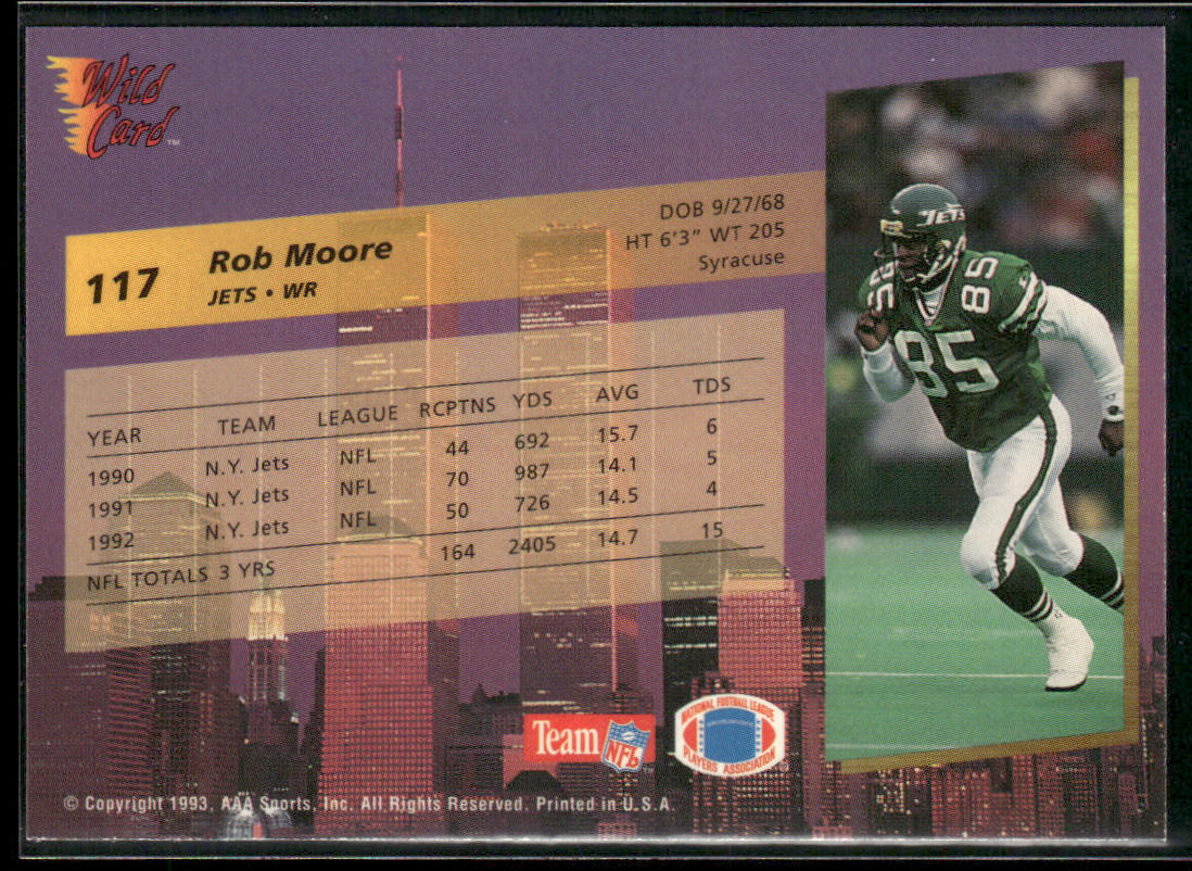 Rob Moore 1993 Wild Card #117 New York Jets