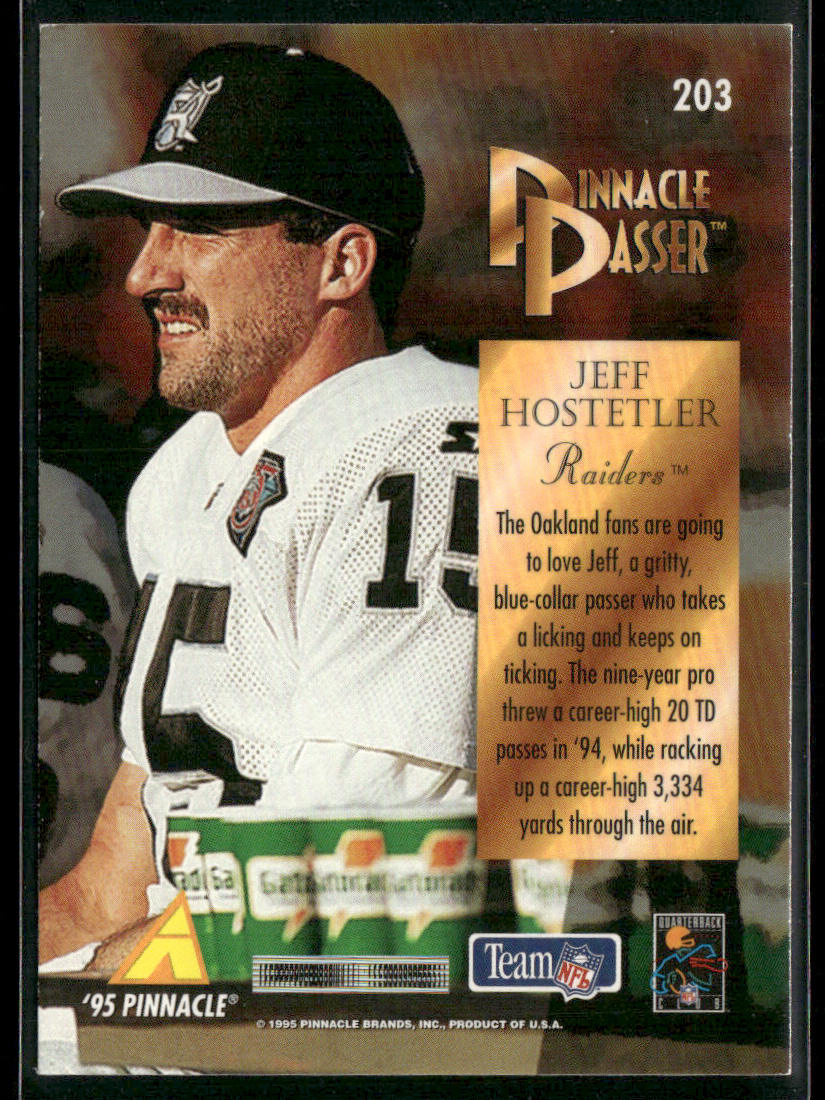 Jeff Hostetler 1995 Pinnacle #203 Oakland Raiders