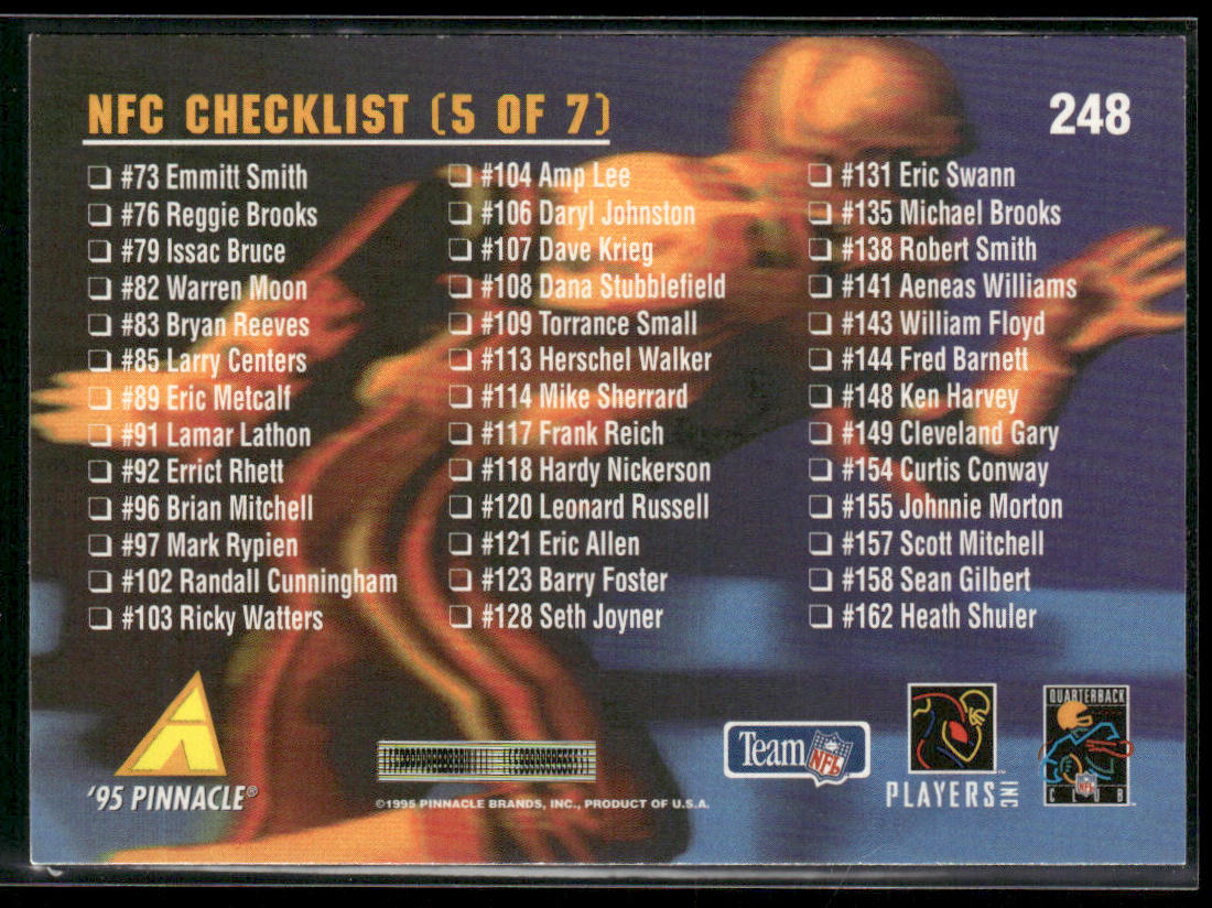 NFC Checklist 1995 Pinnacle #248