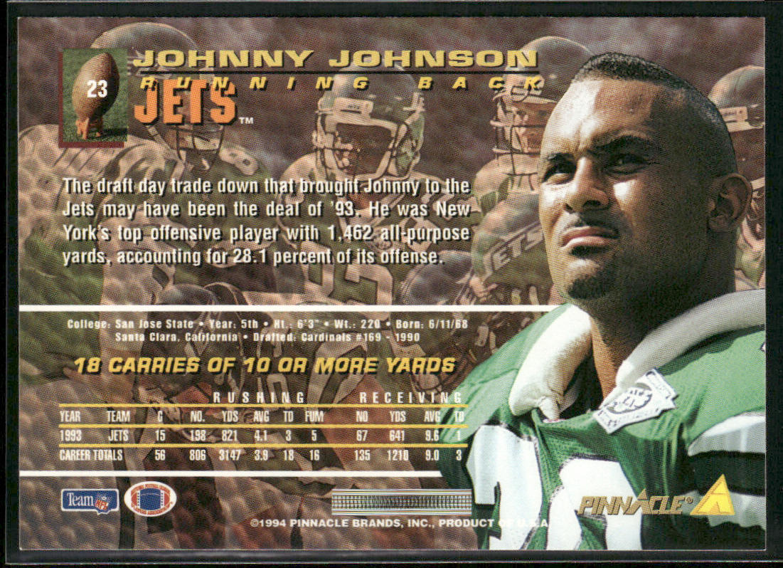Johnny Johnson 1994 Pinnacle #23 New York Jets