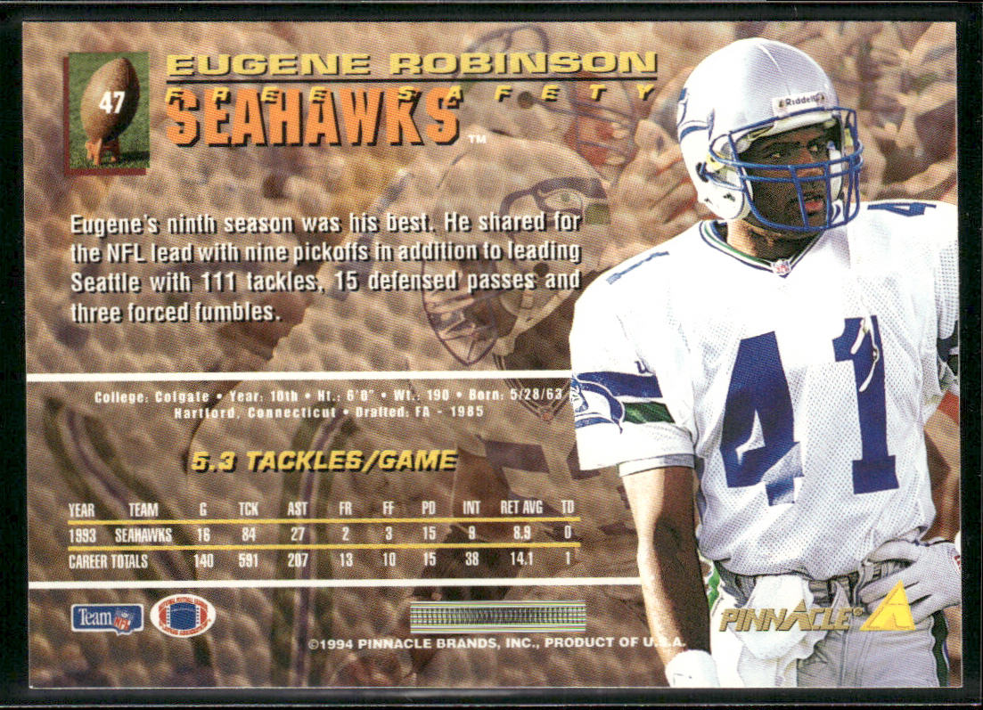 Eugene Robinson 1994 Pinnacle #47 Seattle Seahawks