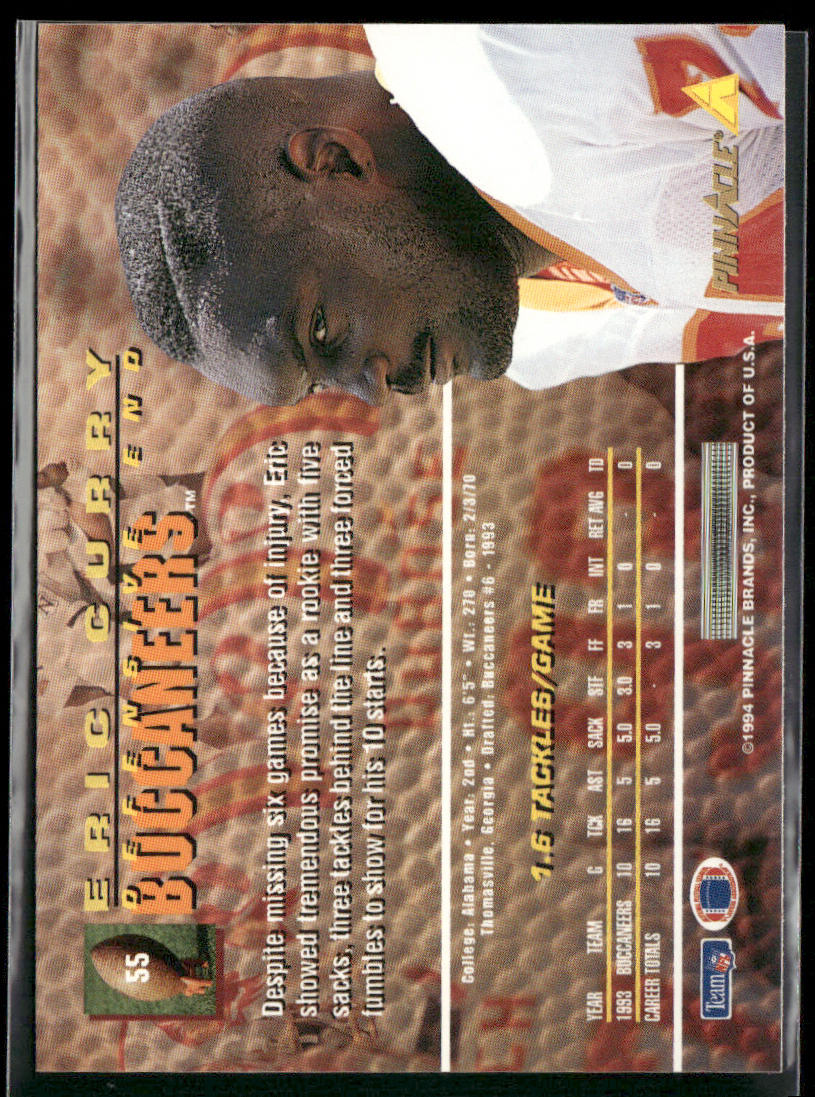 Eric Curry 1994 Pinnacle #55 Tampa Bay Buccaneers