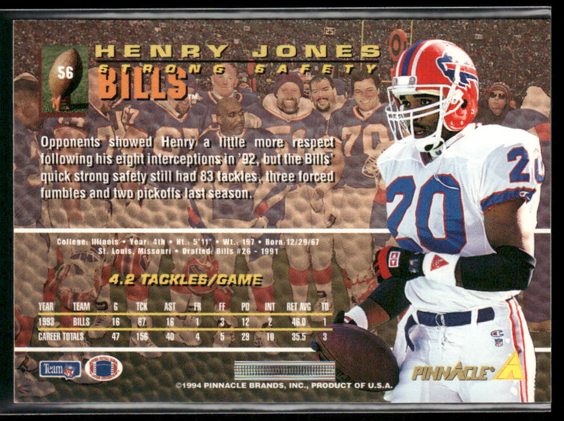 Henry Jones 1994 Pinnacle #56 Buffalo Bills