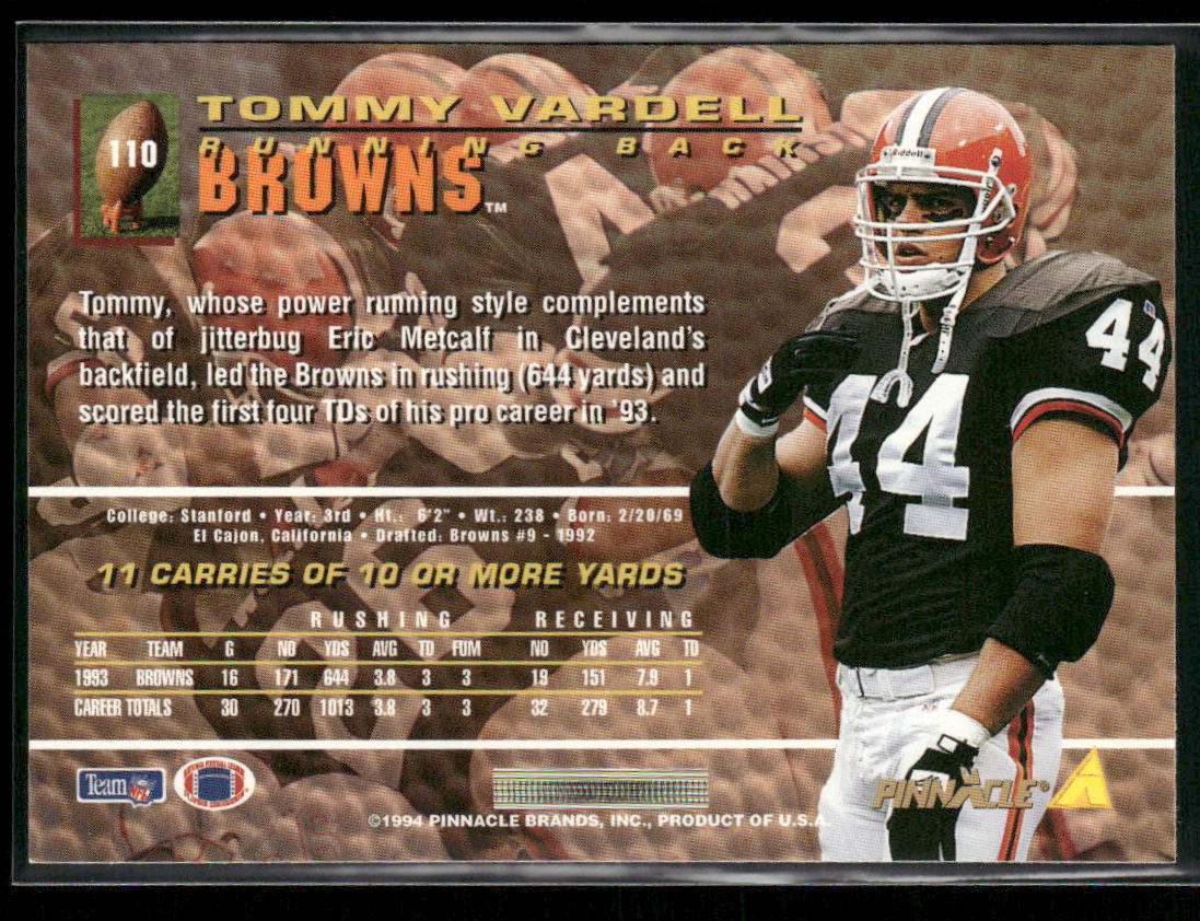 Tommy Vardell 1994 Pinnacle #110 Cleveland Browns