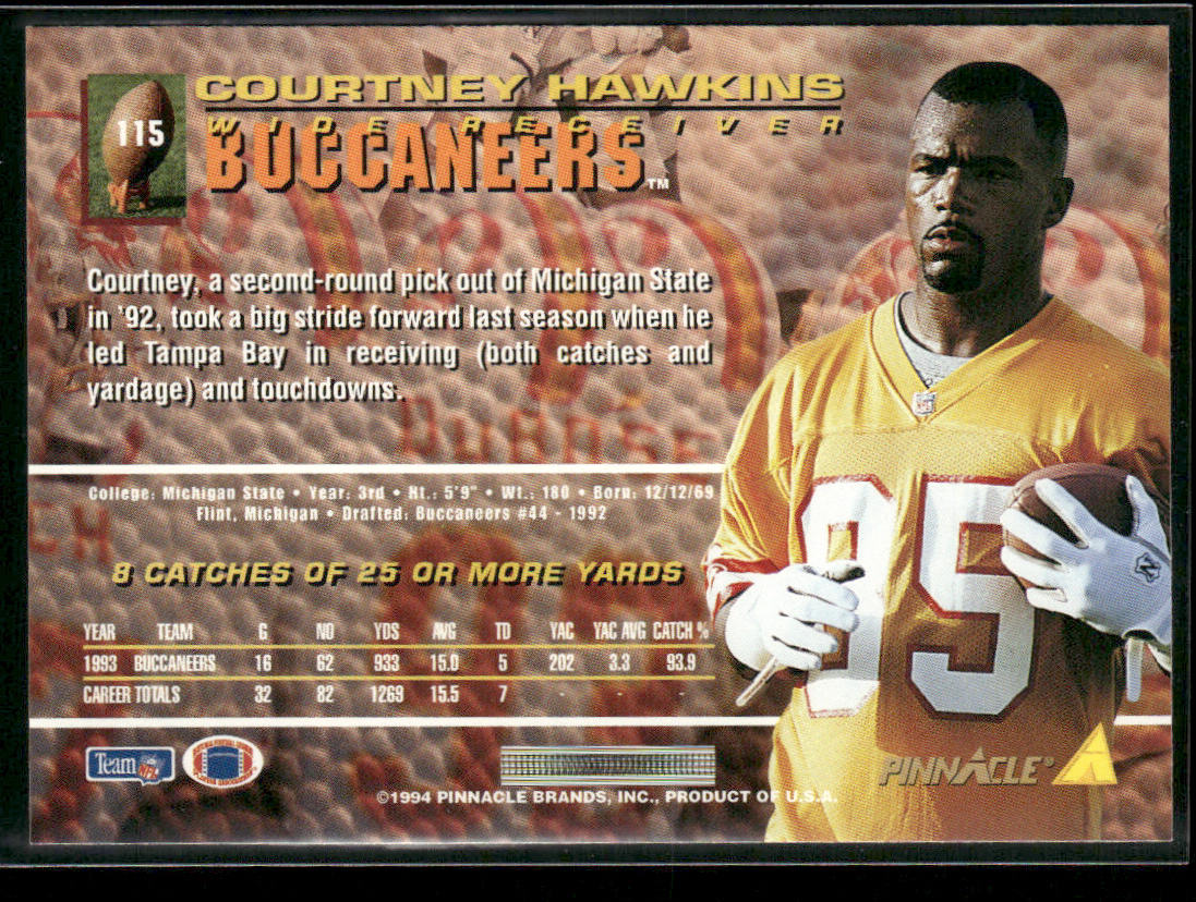 Courtney Hawkins 1994 Pinnacle #115 Tampa Bay Buccaneers