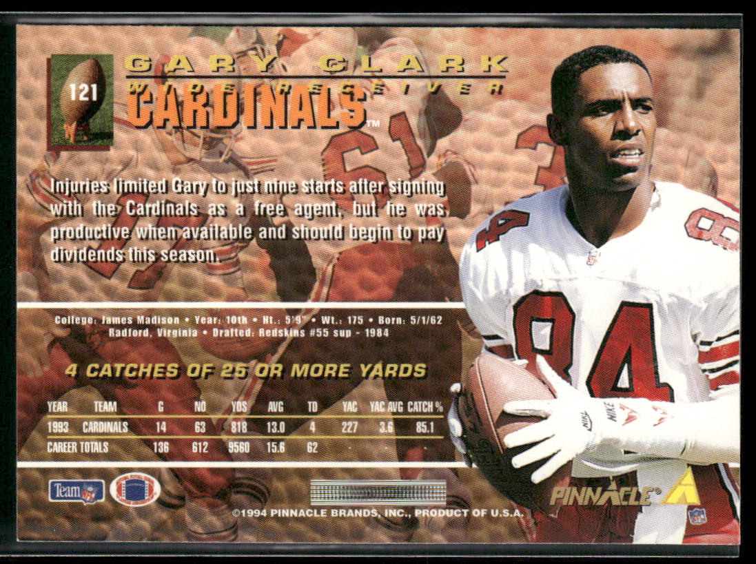 Gary Clark 1994 Pinnacle #121 Arizona Cardinals