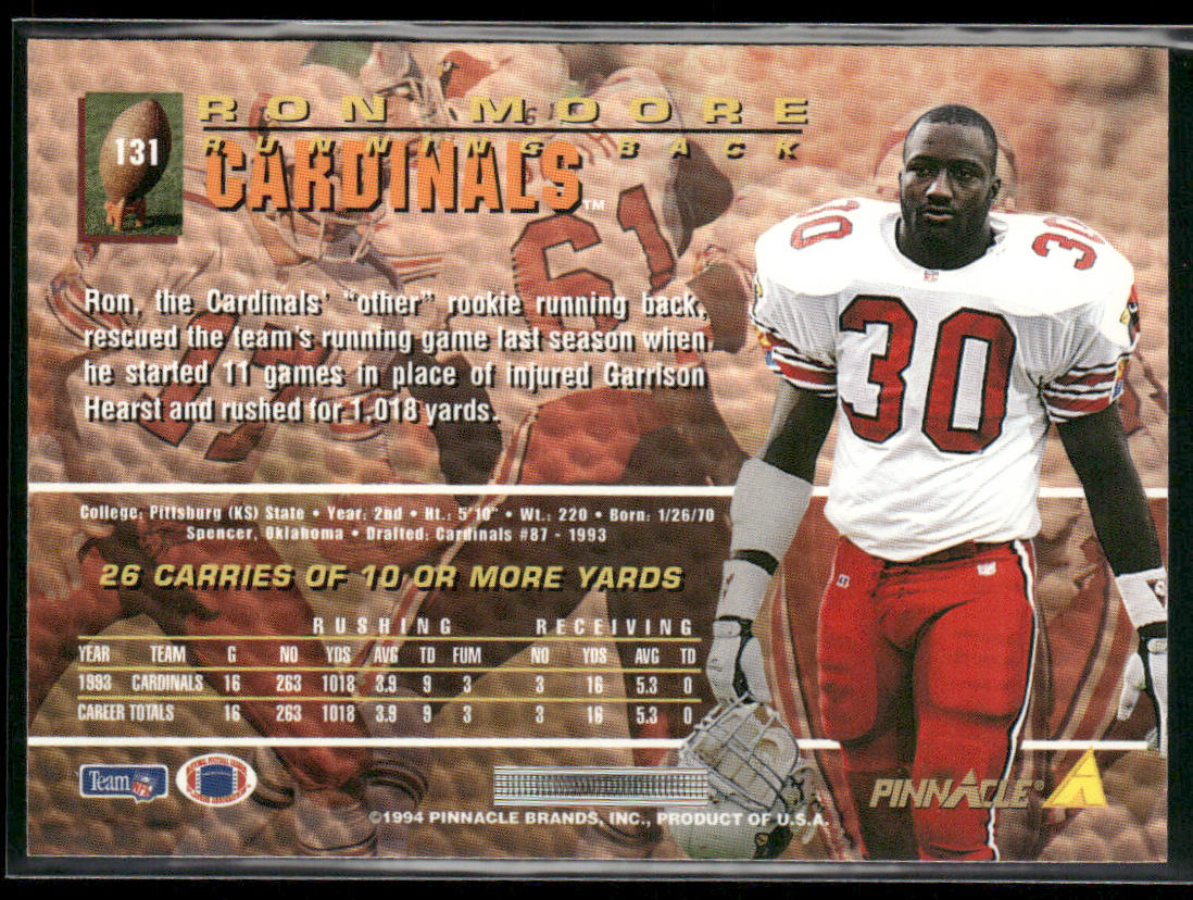 Ron Moore 1994 Pinnacle #131 Arizona Cardinals