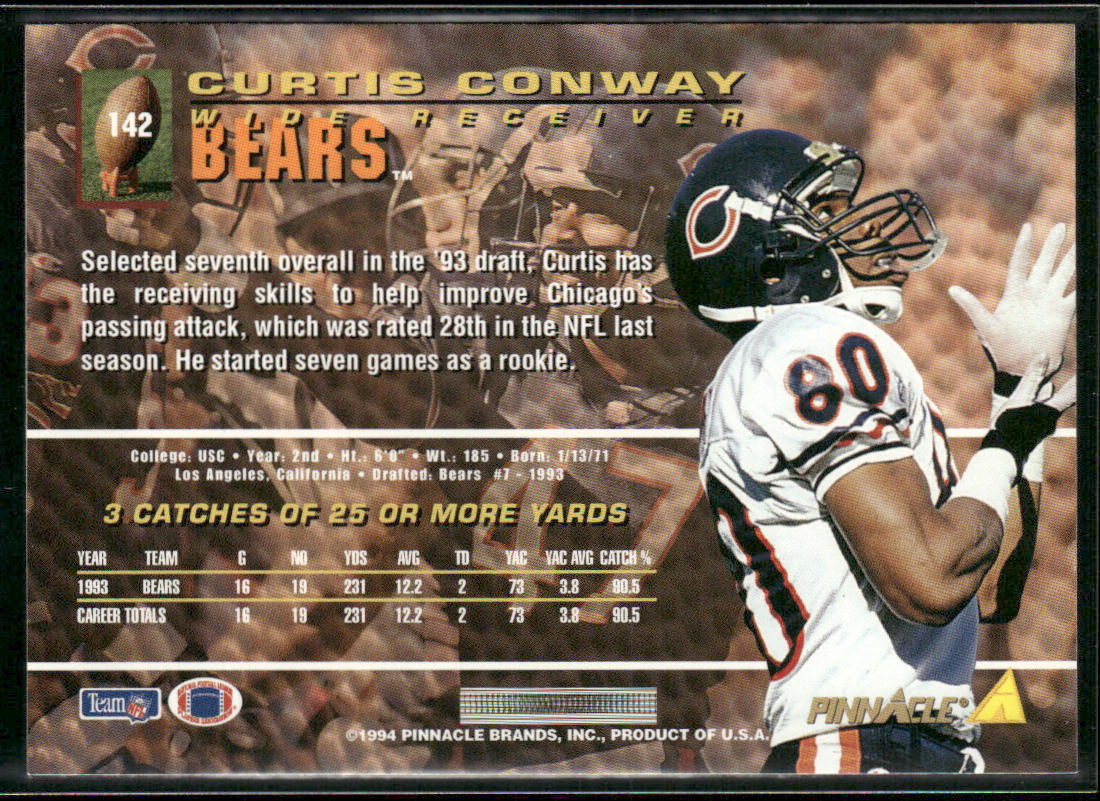 Curtis Conway 1994 Pinnacle #142 Chicago Bears