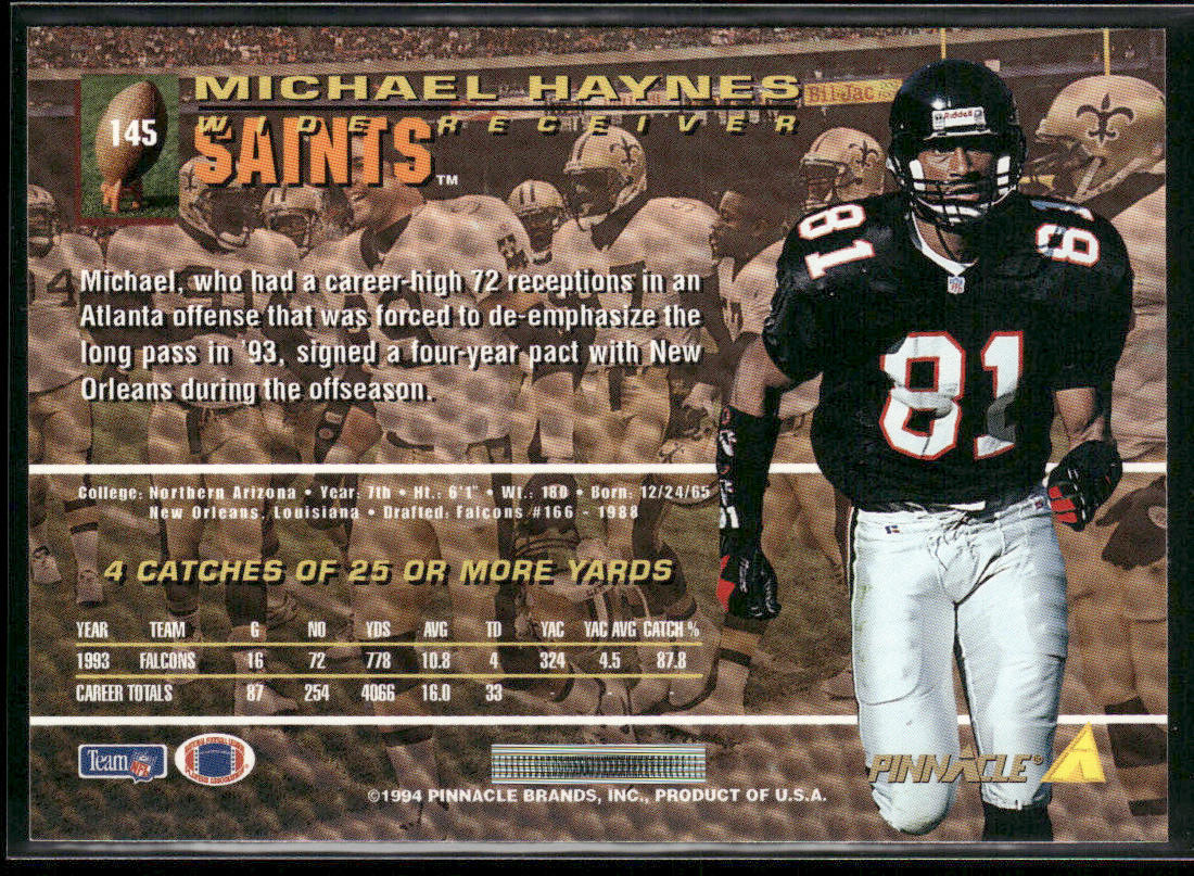 Michael Haynes 1994 Pinnacle #145 New Orleans Saints