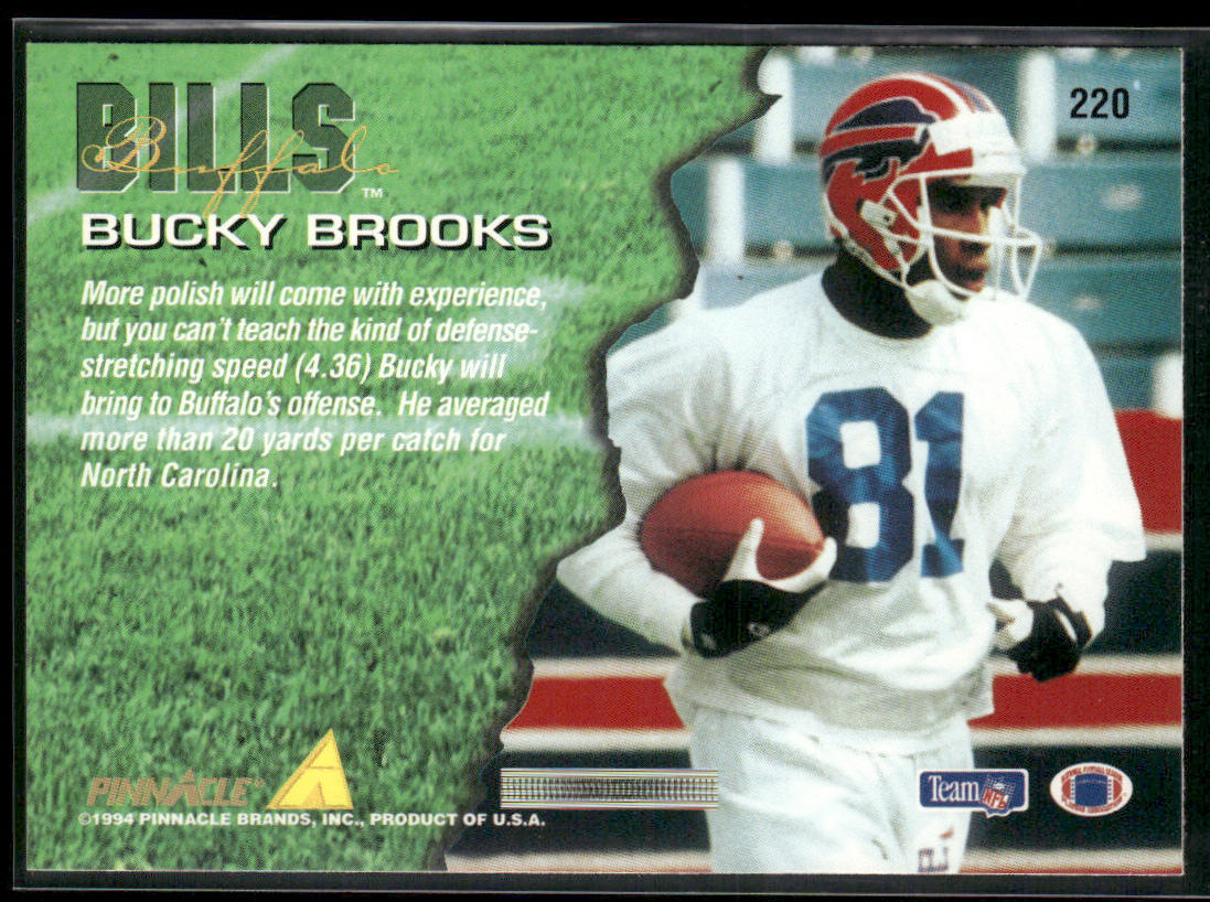 Bucky Brooks 1994 Pinnacle #220 RC Buffalo Bills