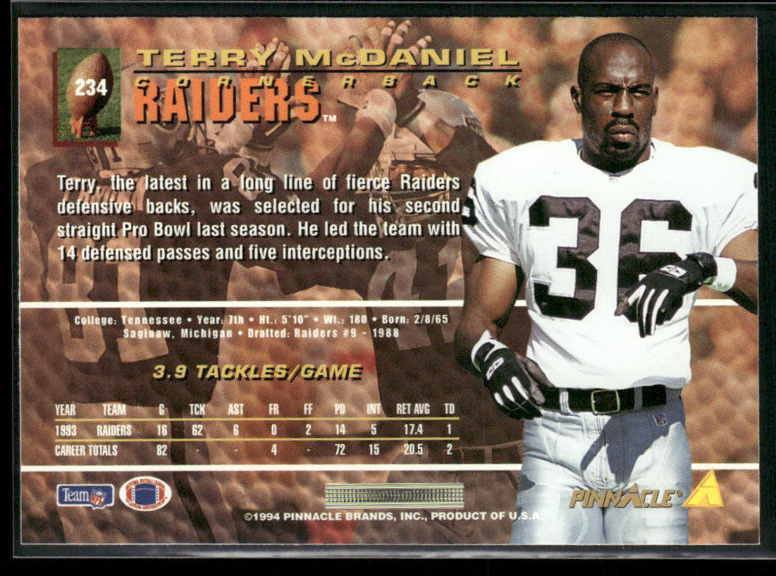 Terry McDaniel 1994 Pinnacle #234 Los Angeles Raiders