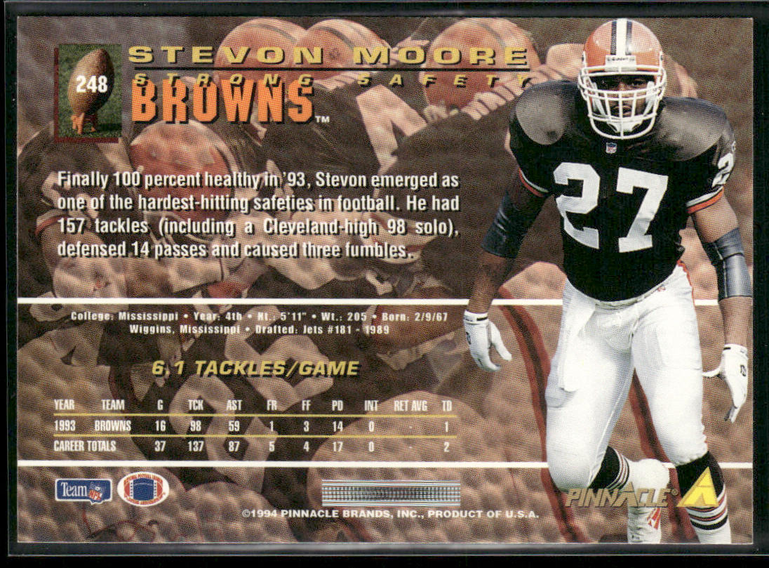 Stevon Moore 1994 Pinnacle #248 Cleveland Browns