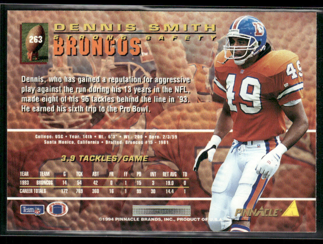 Dennis Smith 1994 Pinnacle #263 Denver Broncos