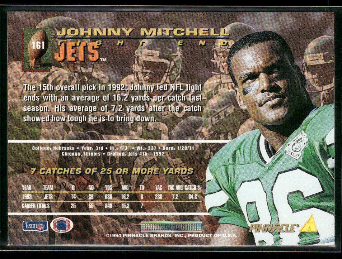 Johnny Mitchell 1994 Pinnacle #161 New York Jets