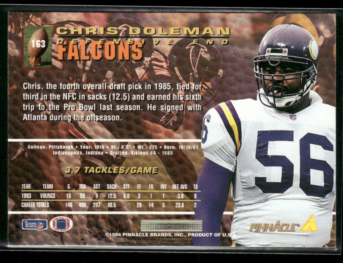 Chris Doleman 1994 Pinnacle #163 Atlanta Falcons