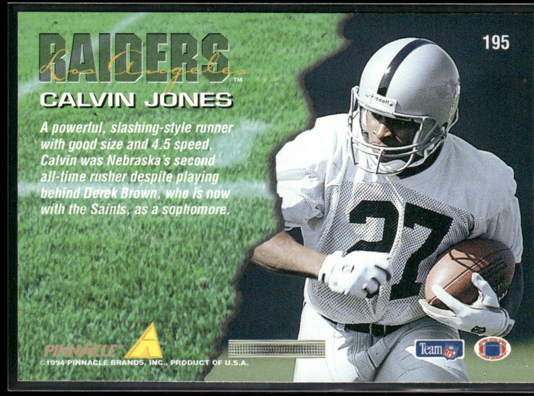 Calvin Jones 1994 Pinnacle #195 RC Los Angeles Raiders