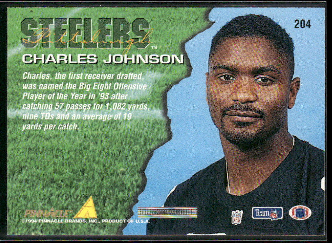 Charles Johnson 1994 Pinnacle #204 RC Pittsburgh Steelers