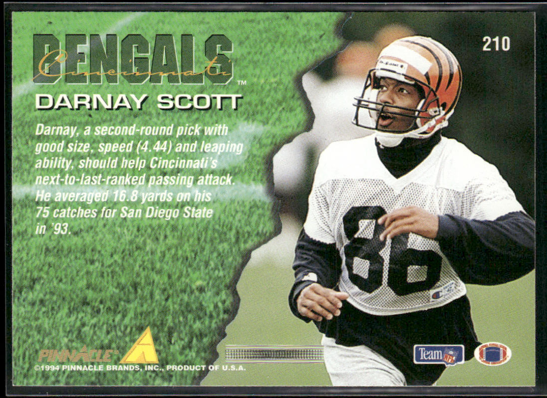 Darnay Scott 1994 Pinnacle #210 RC Cincinnati Bengals