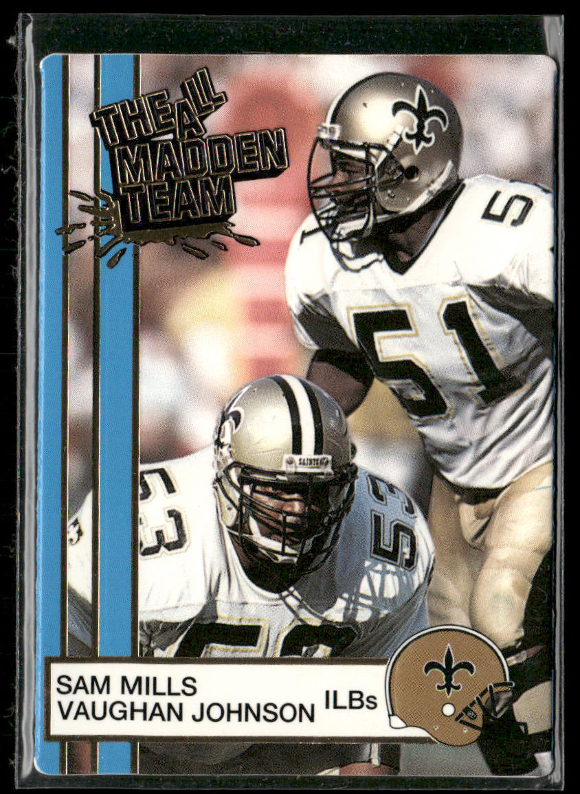 Sam Mills / Vaughan Johnson 1990 Action Packed All-Madden #49 New Orleans Saints