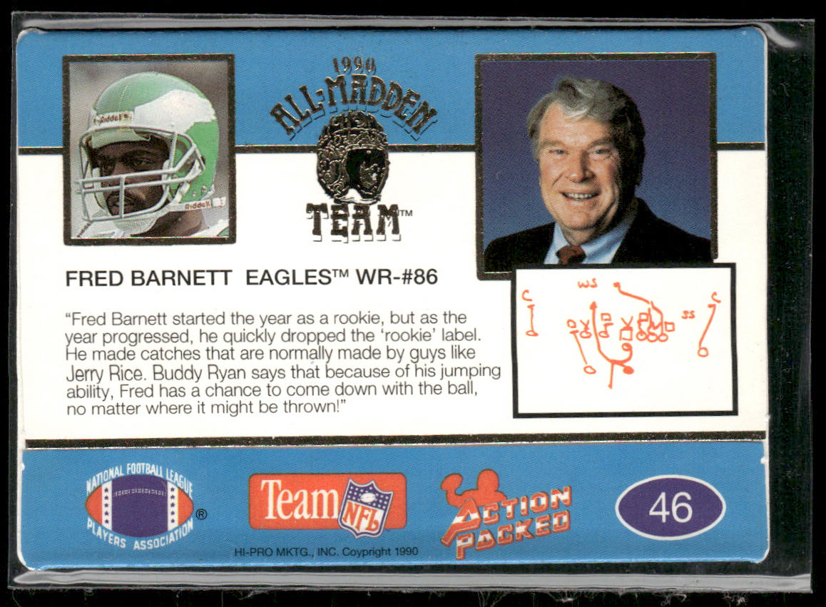 Fred Barnett 1990 Action Packed All-Madden #46 Philadelphia Eagles