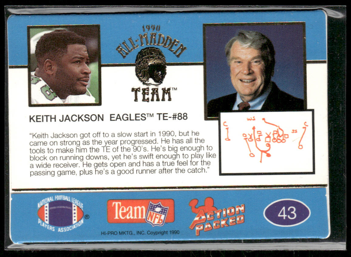Keith Jackson 1990 Action Packed All-Madden #43 Philadelphia Eagles