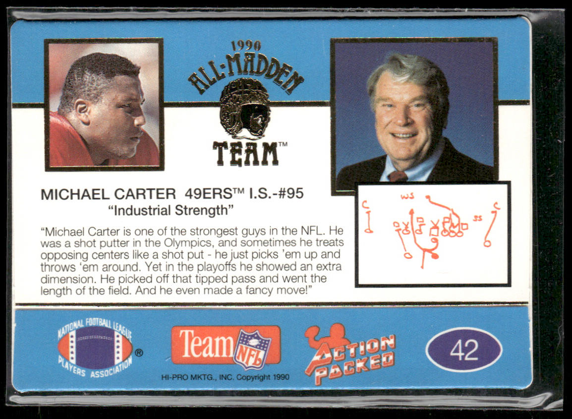 Michael Carter 1990 Action Packed All-Madden #42 San Francisco 49ers