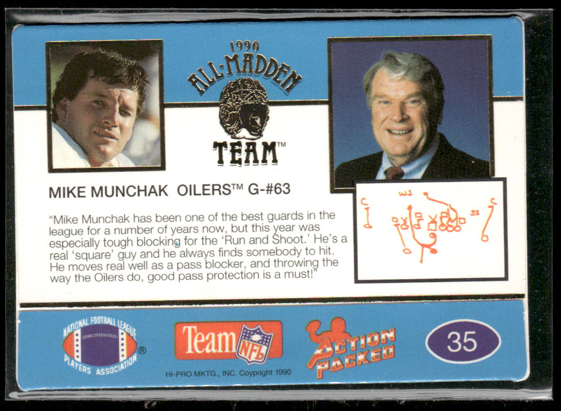 Mike Munchak 1990 Action Packed All-Madden #35 Houston Oilers
