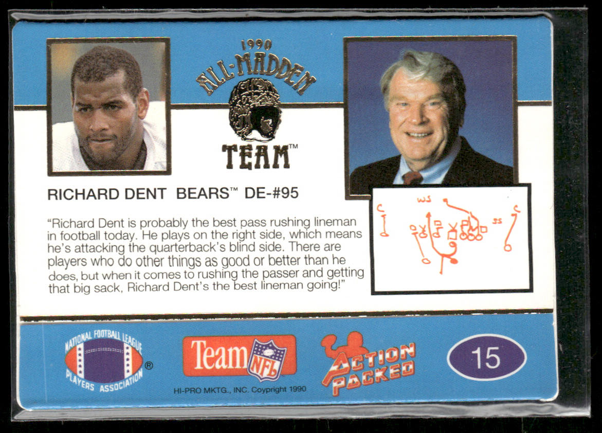 Richard Dent 1990 Action Packed All-Madden #15 Chicago Bears