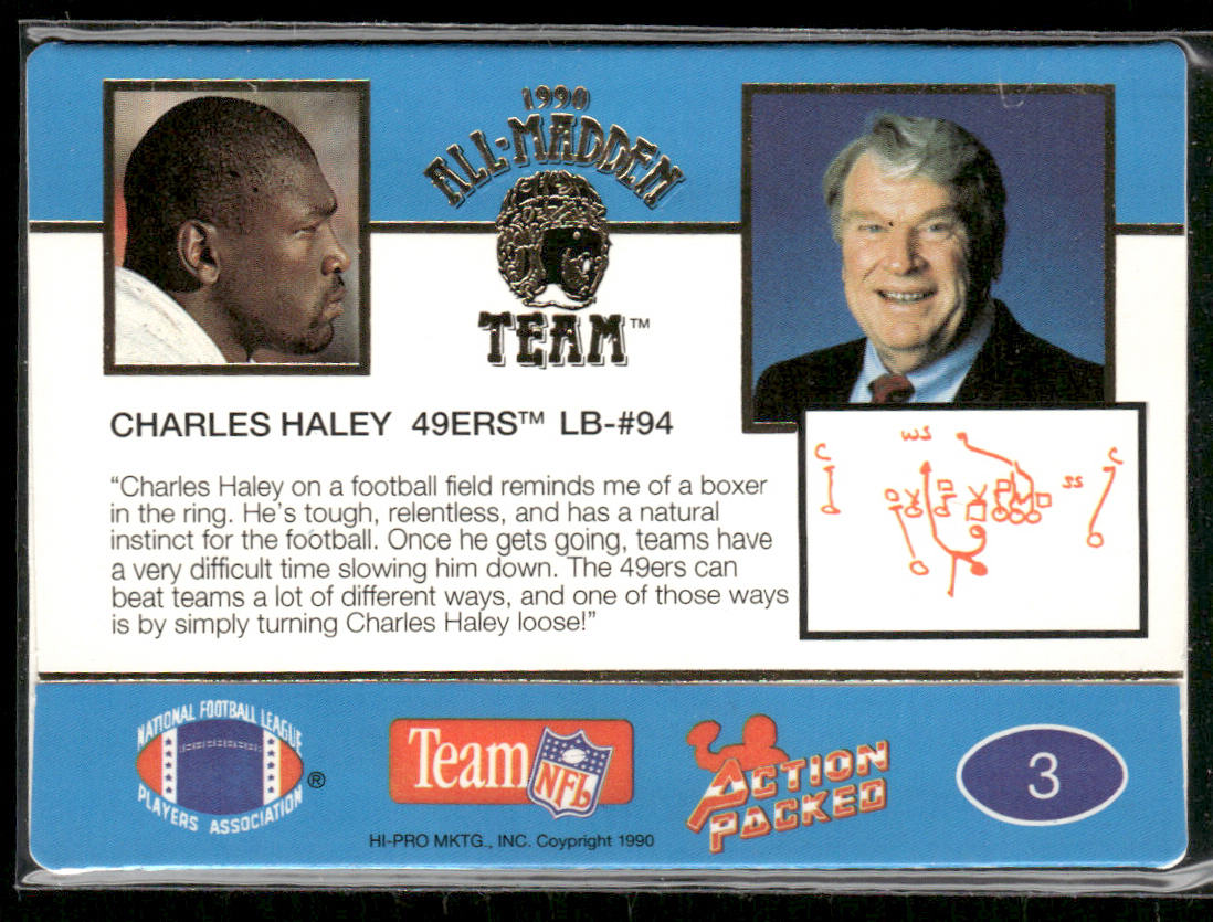 Charles Haley 1990 Action Packed All-Madden #3 San Francisco 49ers