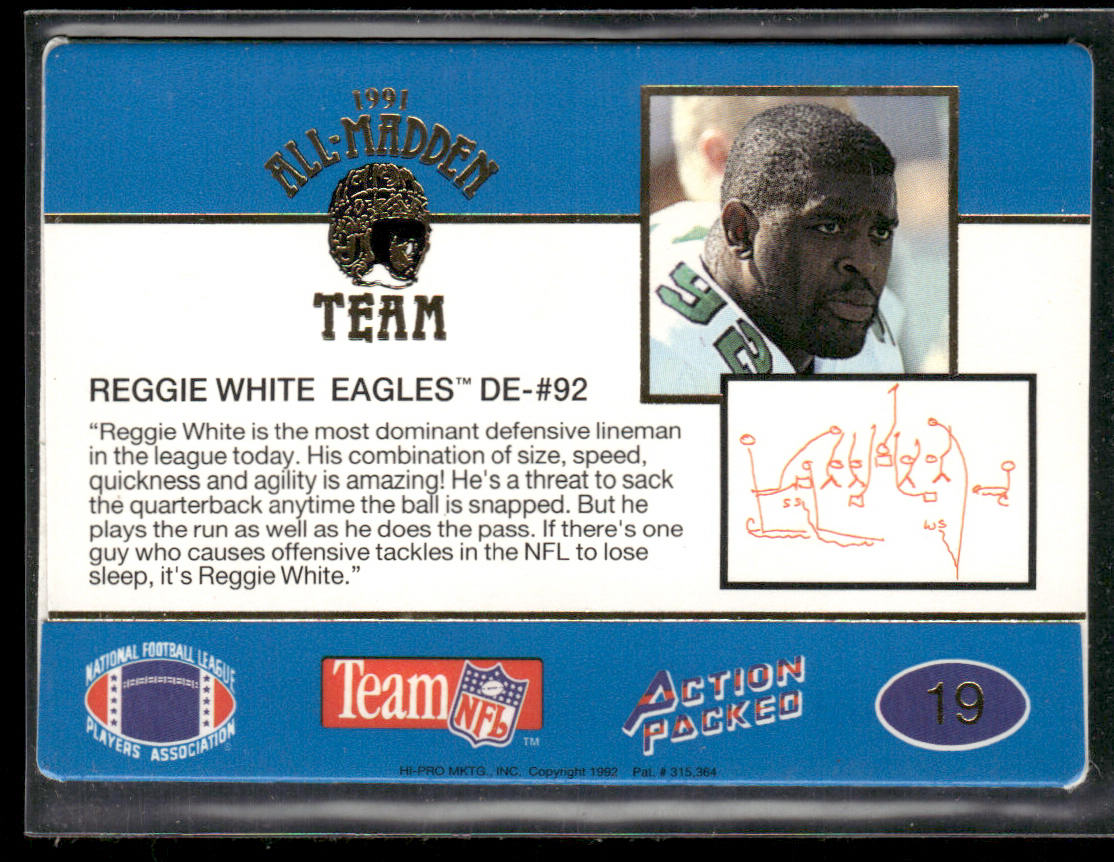 Reggie White 1991 Action Packed All-Madden #19 Philadelphia Eagles
