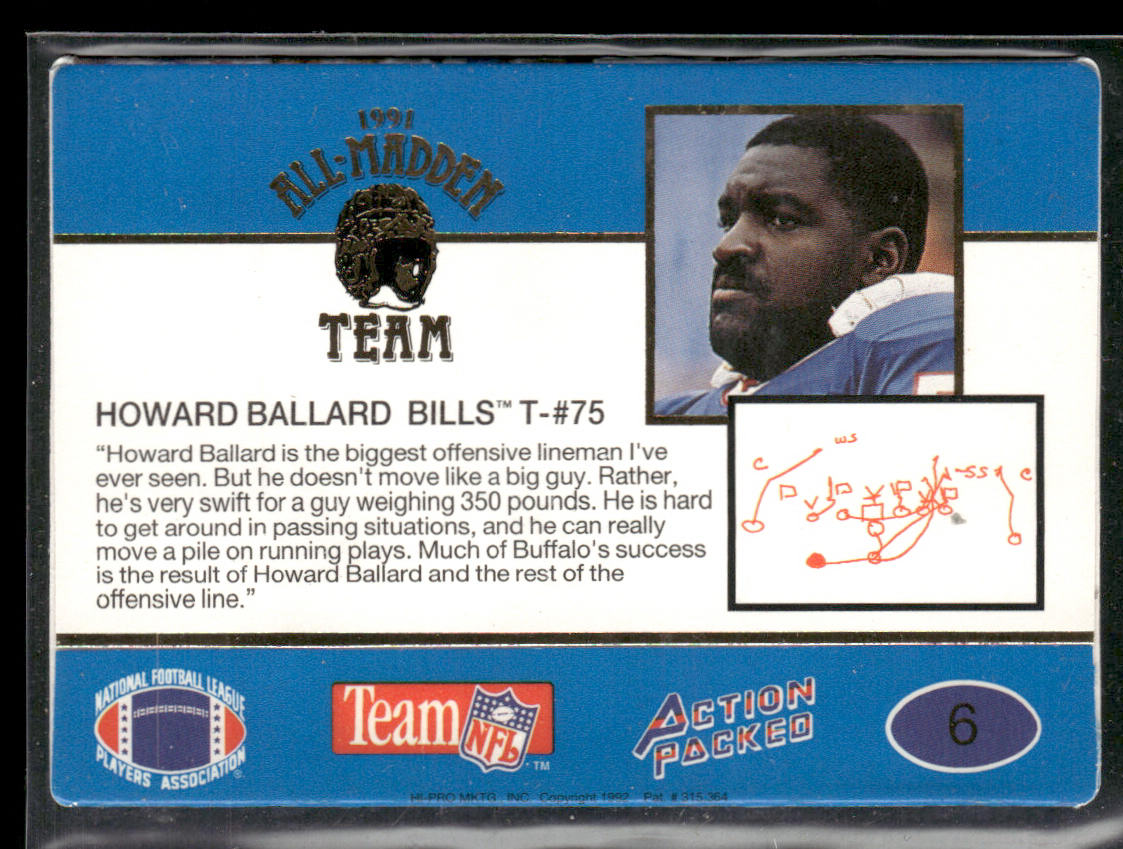 Howard Ballard 1991 Action Packed All-Madden #6 Buffalo Bills