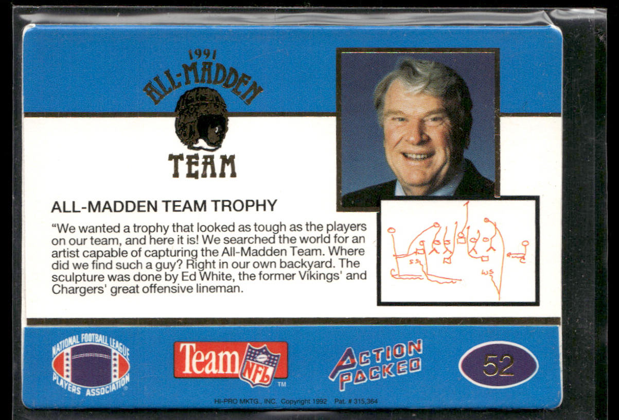 All-Madden Team Trophy 1991 Action Packed All-Madden #52