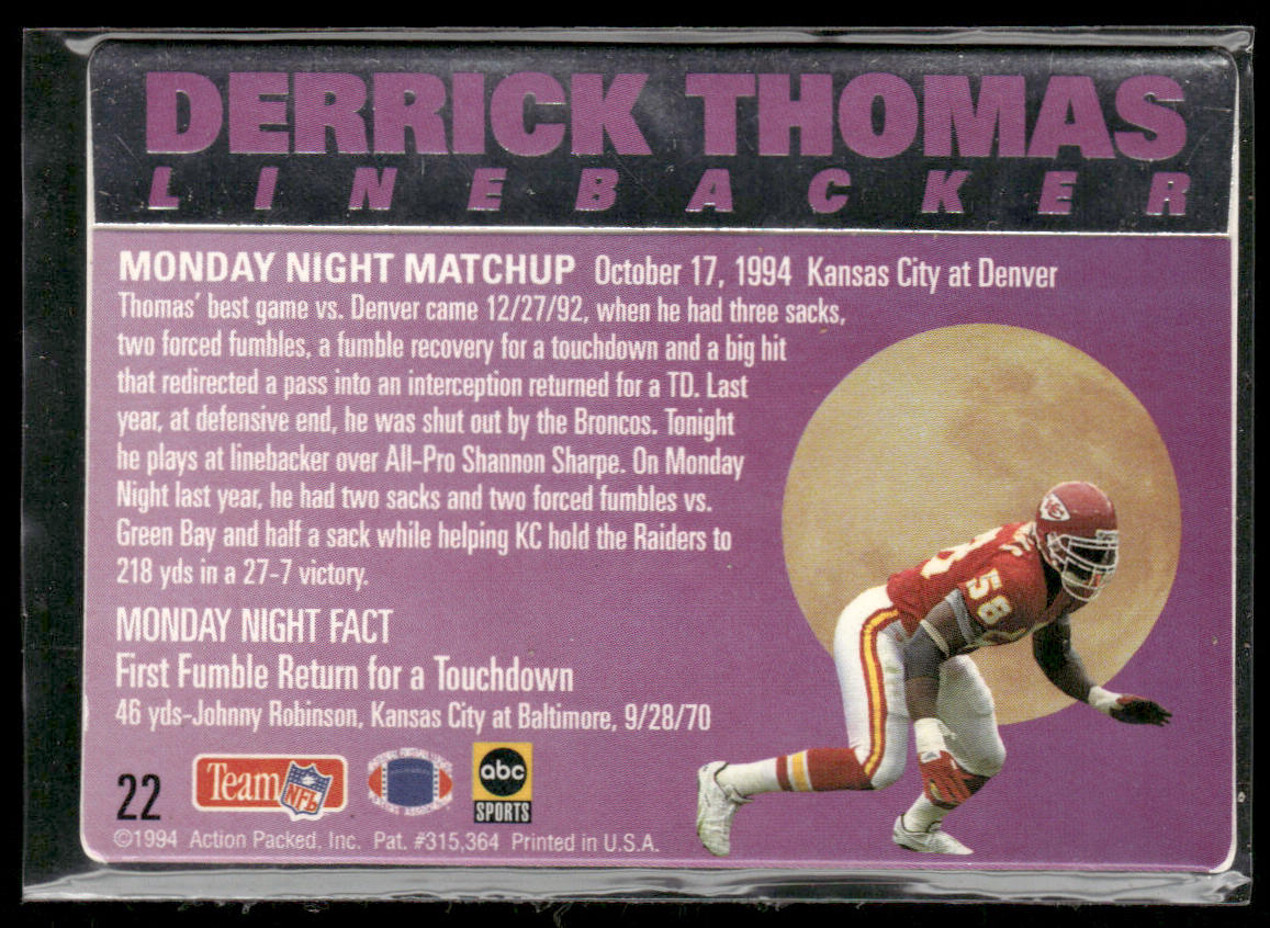 Derrick Thomas 1994 Action Packed Monday Night Football #22 Kansas City Chiefs
