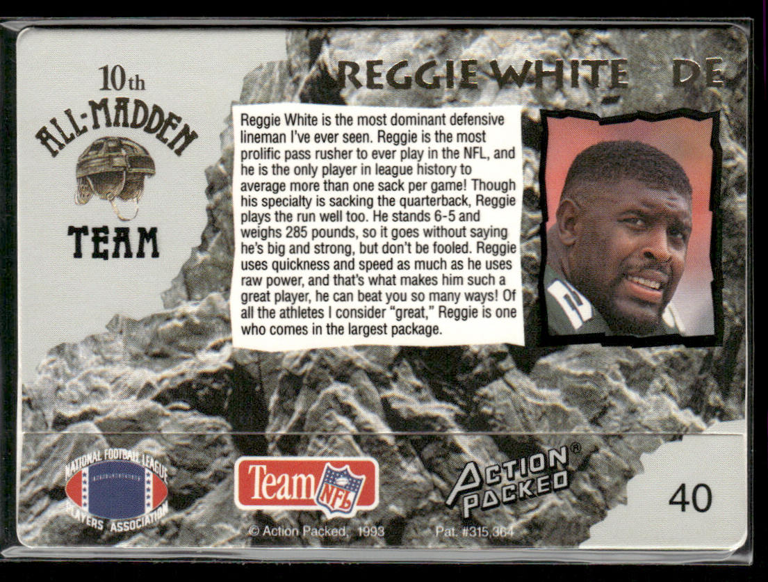 Reggie White 1993 Action Packed All-Madden #40 Philadelphia Eagles