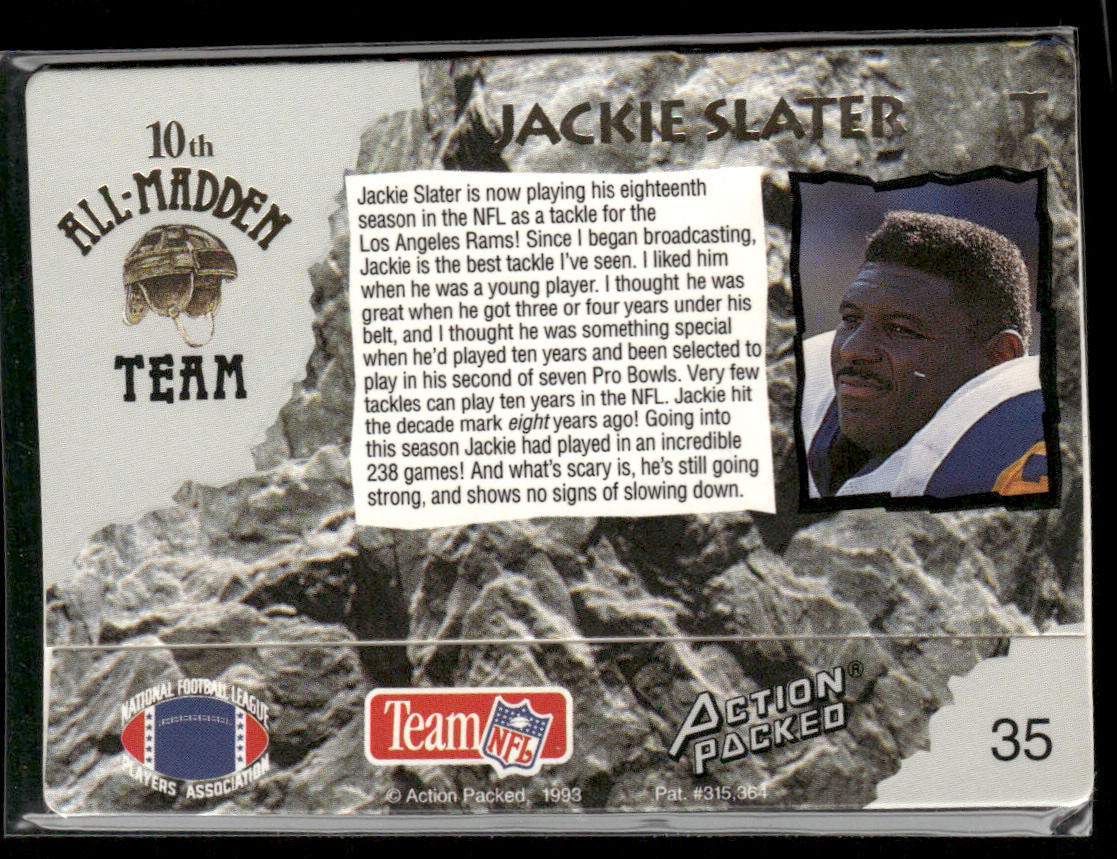 Jackie Slater 1993 Action Packed All-Madden #35 Los Angeles Rams