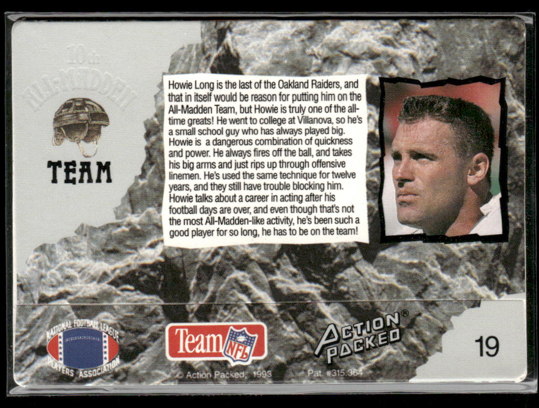Howie Long 1993 Action Packed All-Madden #19 Los Angeles Raiders