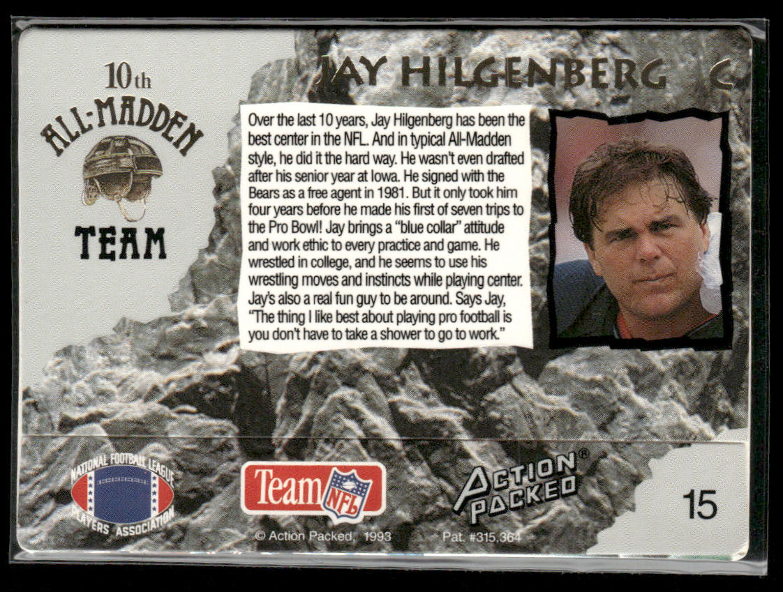 Jay Hilgenberg 1993 Action Packed All-Madden #15 Chicago Bears