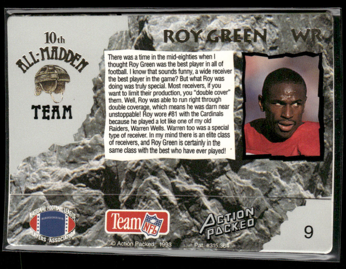 Roy Green 1993 Action Packed All-Madden #9 Phoenix Cardinals