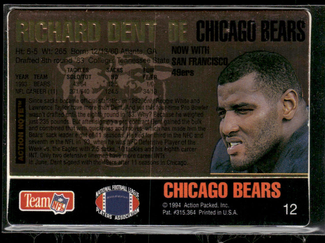 Richard Dent 1994 Action Packed #12 San Francisco 49ers