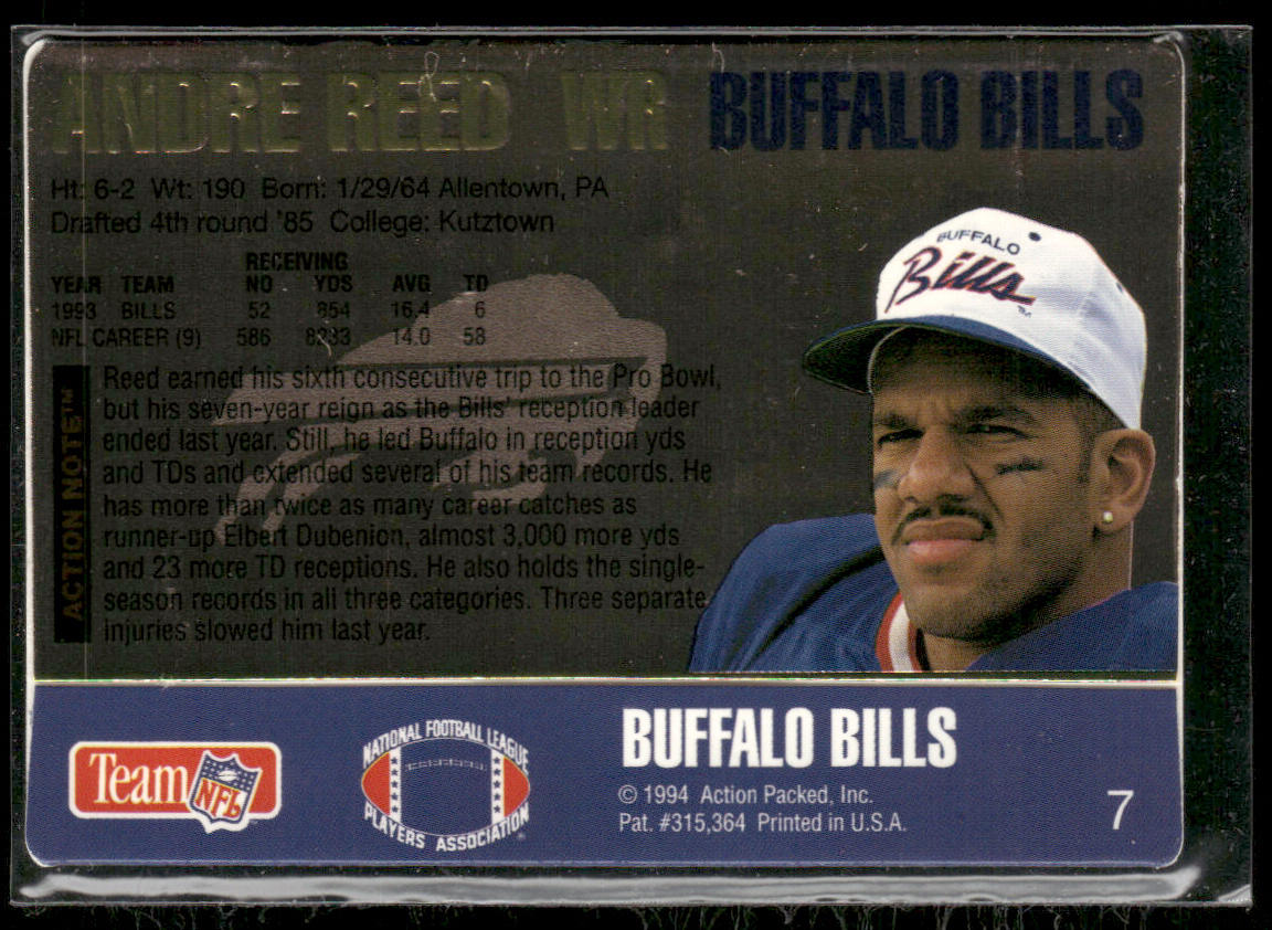 Andre Reed 1994 Action Packed #7 Buffalo Bills