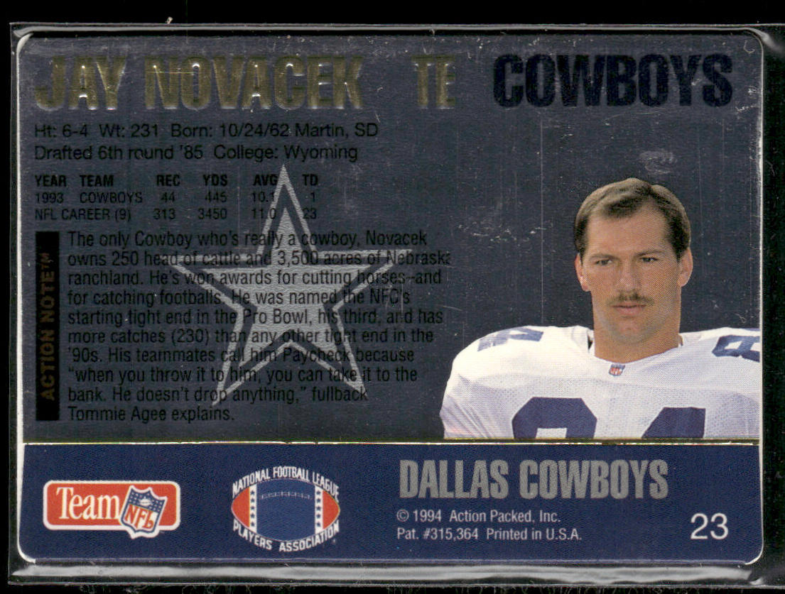 Jay Novacek 1994 Action Packed #23 Dallas Cowboys