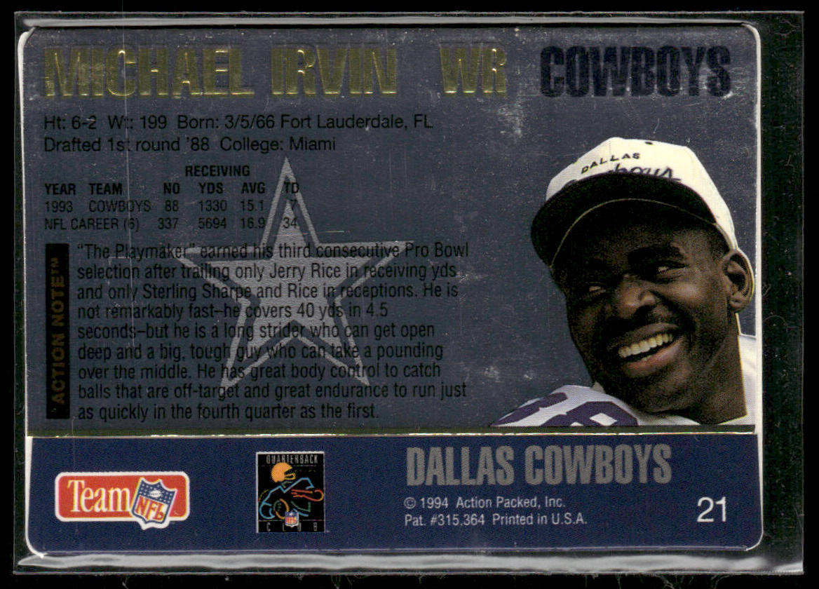 Michael Irvin 1994 Action Packed #21 Dallas Cowboys