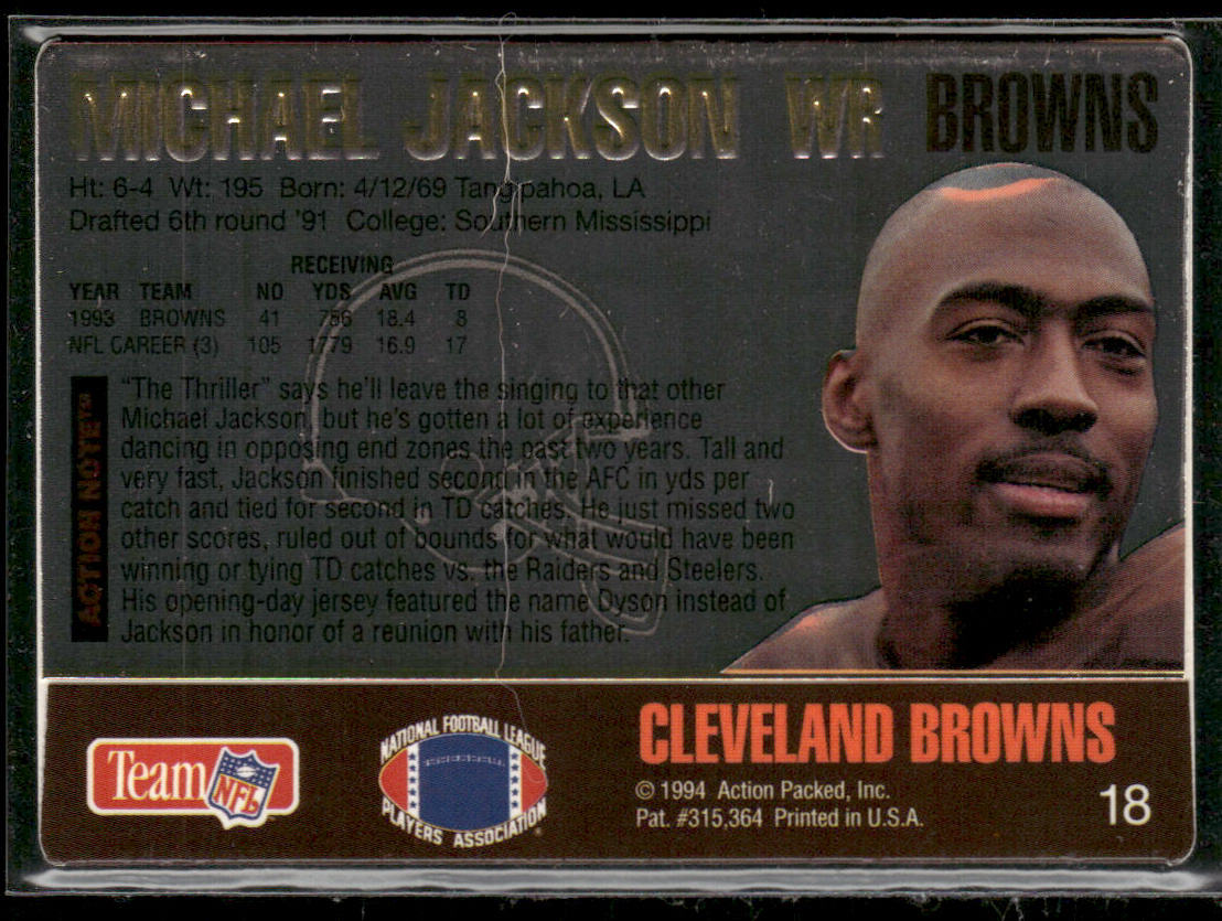 Michael Jackson 1994 Action Packed #18 Cleveland Browns