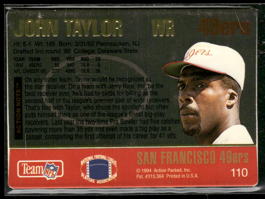 John Taylor 1994 Action Packed #110 San Francisco 49ers